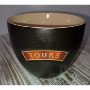 BAILEY'S IRISH CREAM Brown and Beige Yours/Mine Labeled Ceramic Mugs/Bowls (4)